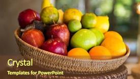  Presentation with vegetarian - Presentation design featuring fruitful - cooking kitchen vegetarian and food background and a  colored foreground