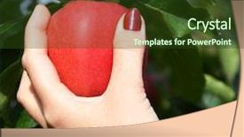  Presentation with apple - Slide deck with fruitful - red apple in the hand background and a tawny brown colored foreground