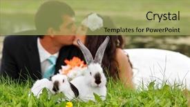  Presentation with kiss - Beautiful presentation theme featuring fruitful - wedding beautiful young bride kiss backdrop and a mint green colored foreground