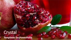  Presentation with pomegranate - Presentation enhanced with fruits - pomegranates and pomegranate juice background and a tawny brown colored foreground