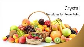  Presentation with berries - Cool new slide deck with fruits and berries in basket backdrop and a cream colored foreground
