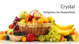  Presentation with berries - Slides enhanced with fruits and berries in basket background and a  colored foreground