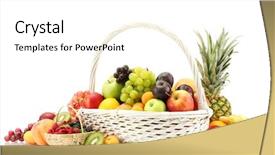  Presentation with berries - Presentation theme enhanced with fruits and berries in basket background and a white colored foreground