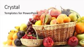  Presentation with berries - Slides featuring fruits and berries in basket background and a sky blue colored foreground