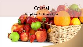  Presentation with guava fruits fresh green fruit - Slide deck having fruits and berries in basket background and a lemonade colored foreground