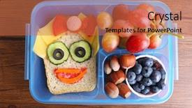  Presentation with healthy lunchbox - Cool new theme with fruits and nuts in lunchbox backdrop and a coral colored foreground