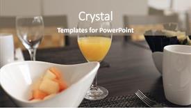  Presentation with mango juice fresh tropical fruit - PPT theme with furnished facilities - fruits and orange juice background and a coral colored foreground