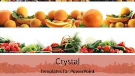  Presentation with high quality - Slides having fruits and vegetables border background and a coral colored foreground