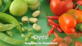  Presentation with classification - Amazing theme having fruits and vegetables compare backdrop and a  colored foreground