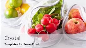  Presentation with plastic waste - Presentation theme consisting of fruits-and-vegetables-in-reusable background and a white colored foreground
