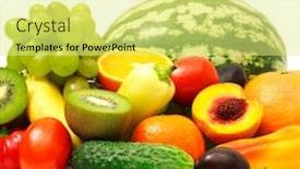  Presentation with fruits - Presentation theme consisting of fruits-and-vegetables-isolated background and a  colored foreground