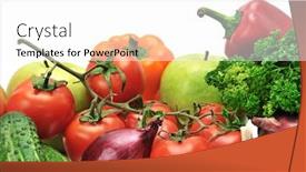  Presentation with fruits - Beautiful presentation theme featuring fruits-and-vegetables-isolated backdrop and a white colored foreground