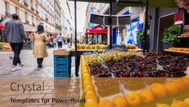  Presentation with paris france - Presentation theme featuring fruits-and-vegetables-on-display background and a  colored foreground