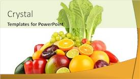  Presentation with fruits - PPT layouts having fruits-and-vegetables-side-view background and a yellow colored foreground