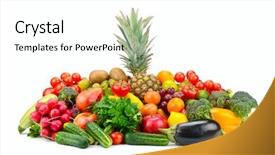  Presentation with frame of fruits and vegetables - PPT layouts consisting of fruits and vegetables with pineapple background and a white colored foreground