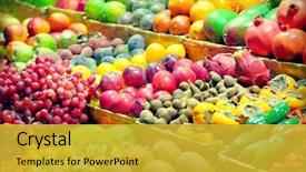  Presentation with fruits and vegetables - Cool new PPT theme with fruits and vegetables backdrop and a gold colored foreground