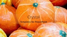  Presentation with market - Presentation design enhanced with fruits-at-the-market-display background and a gold colored foreground