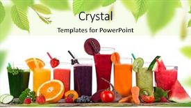  Presentation with healthy juice - PPT theme consisting of fruits bar - fresh juice mix fruit healthy background and a blonde colored foreground