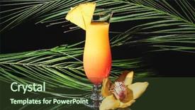  Presentation with cocktail black and white - Audience pleasing slides consisting of fruits bar - glass with tasty exotic cocktail backdrop and a tawny brown colored foreground