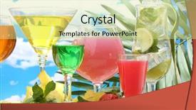 Presentation with sky blue - Cool new presentation theme with fruits bar - glasses of cocktails on table backdrop and a blonde colored foreground