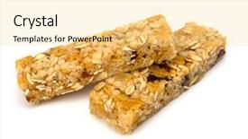  Presentation with healthy - Beautiful PPT theme featuring fruits bar - healthy munchies isolated on white backdrop and a blonde colored foreground