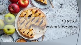  Presentation with green apple - Presentation design consisting of fruits brown and powder sugar background and a lemonade colored foreground