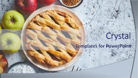  Presentation with green apple - Audience pleasing slide set consisting of fruits brown and powder sugar backdrop and a lemonade colored foreground