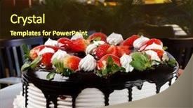  Presentation with cake - Beautiful presentation theme featuring fruits chocolate - cake backdrop and a tawny brown colored foreground