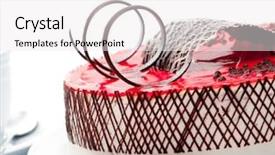  Presentation with banoffee pie cake on white - Presentation theme having fruits chocolate - strawberry cake ower white background background and a white colored foreground