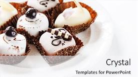  Presentation with chocolate dessert - PPT layouts enhanced with fruits chocolate - sweet dessert background and a  colored foreground