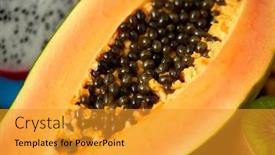  Presentation with diet - Presentation enhanced with fruits-diet-and-food-concept background and a gold colored foreground