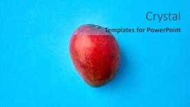  Presentation with fruits mango - Theme enhanced with fruits-diet-and-food-concept background and a cyan colored foreground