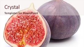  Presentation with fruits - Audience pleasing theme consisting of fruits figs on white background backdrop and a lemonade colored foreground