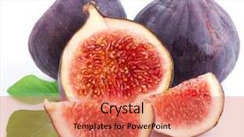  Presentation with fruit fig - Audience pleasing PPT theme consisting of fruits figs on white background backdrop and a coral colored foreground