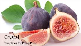  Presentation with fruits - Presentation design featuring fruits figs on white background background and a  colored foreground