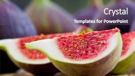  Presentation with fruit fig - Presentation theme having fruits garden - ripe fig fruits background and a violet colored foreground