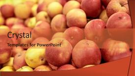  Presentation with food market - Slides having fruits harvest food and sale background and a red colored foreground