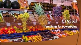  Presentation with food fruits jam - Presentation with fruits in shop - food background background and a  colored foreground