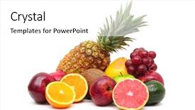  Presentation with fruits - PPT layouts consisting of fruits isolated on a white background and a white colored foreground