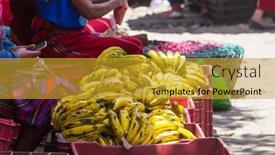  Presentation with market - Presentation theme having fruits-market-on-the-street background and a gold colored foreground