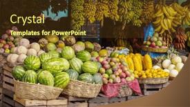  Presentation with market - PPT theme having fruits-market-on-the-street and a  colored foreground