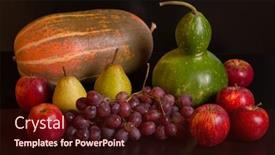  Presentation with dark - Presentation theme consisting of fruits-on-a-dark-background background and a wine colored foreground