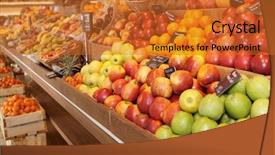  Presentation with market - Theme featuring fruits on a farm market background and a  colored foreground