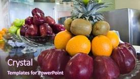  Presentation with fruits - Amazing slide set having abstract blue background with blurred backdrop and a light blue colored foreground