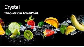  Presentation with fruit splash - Amazing presentation theme having fruits on black background backdrop and a black colored foreground