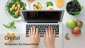  Presentation with food fruits jam - Beautiful theme featuring fruits on light background food backdrop and a coral colored foreground