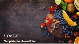  Presentation with marble - PPT theme featuring fruits on marble background summer background and a dark gray colored foreground