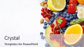  Presentation with marble - Audience pleasing slide deck consisting of fruits on marble background summer backdrop and a sky blue colored foreground
