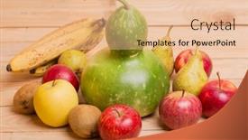  Presentation with fruits - Beautiful slides featuring fruits-on-wooden-table-studio backdrop and a lemonade colored foreground