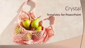  Presentation with reusable - Audience pleasing slides consisting of fruits-pears-in-reusable-mesh backdrop and a lemonade colored foreground
